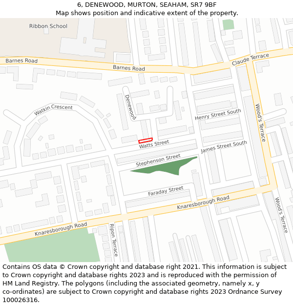 6, DENEWOOD, MURTON, SEAHAM, SR7 9BF: Location map and indicative extent of plot