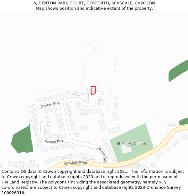 6, DENTON PARK COURT, GOSFORTH, SEASCALE, CA20 1BN: Location map and indicative extent of plot