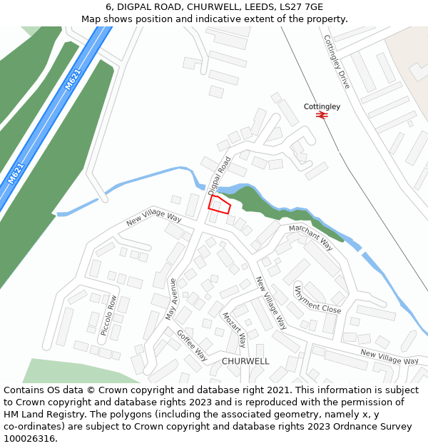 6, DIGPAL ROAD, CHURWELL, LEEDS, LS27 7GE: Location map and indicative extent of plot