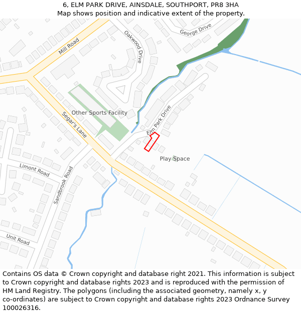 6, ELM PARK DRIVE, AINSDALE, SOUTHPORT, PR8 3HA: Location map and indicative extent of plot