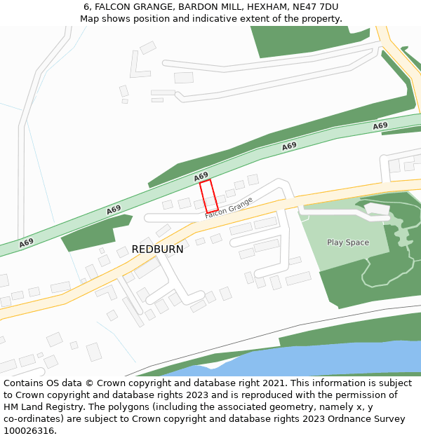 6, FALCON GRANGE, BARDON MILL, HEXHAM, NE47 7DU: Location map and indicative extent of plot