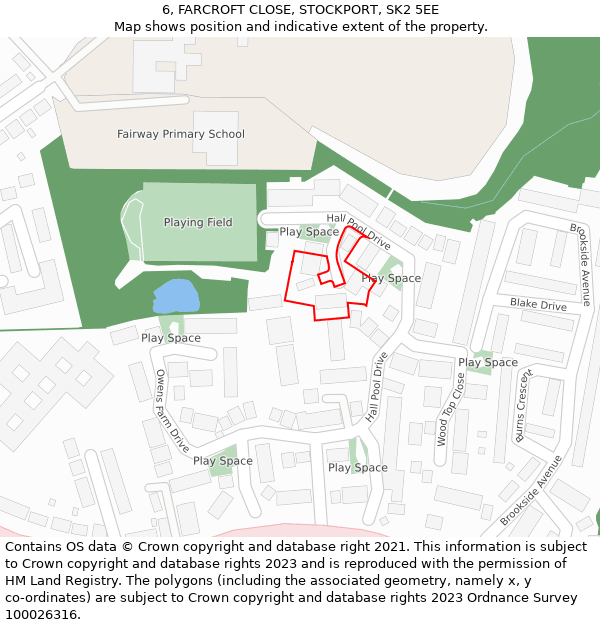 6, FARCROFT CLOSE, STOCKPORT, SK2 5EE: Location map and indicative extent of plot