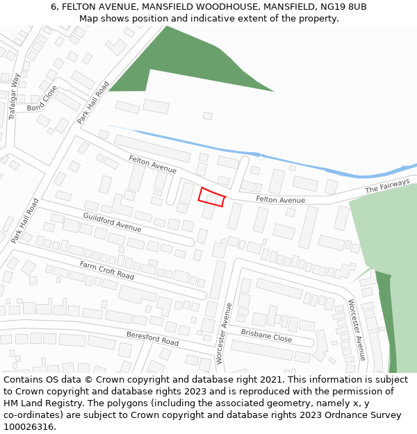 6, FELTON AVENUE, MANSFIELD WOODHOUSE, MANSFIELD, NG19 8UB: Location map and indicative extent of plot
