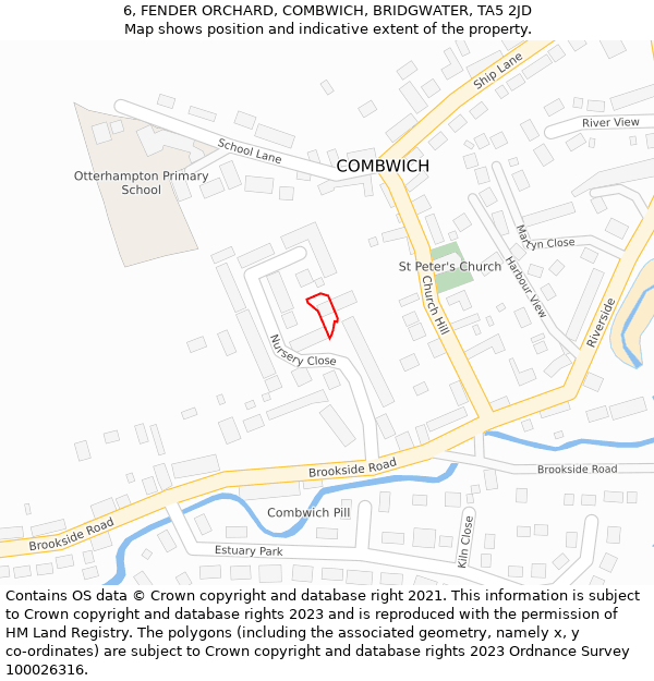 6, FENDER ORCHARD, COMBWICH, BRIDGWATER, TA5 2JD: Location map and indicative extent of plot