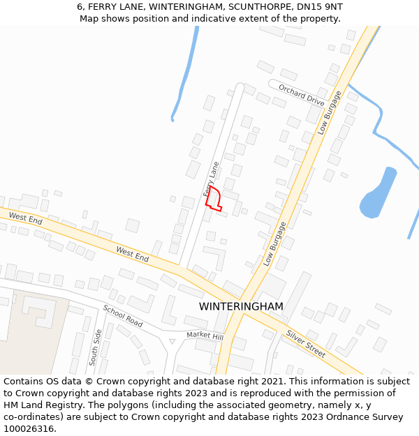 6, FERRY LANE, WINTERINGHAM, SCUNTHORPE, DN15 9NT: Location map and indicative extent of plot