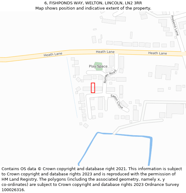 6, FISHPONDS WAY, WELTON, LINCOLN, LN2 3RR: Location map and indicative extent of plot