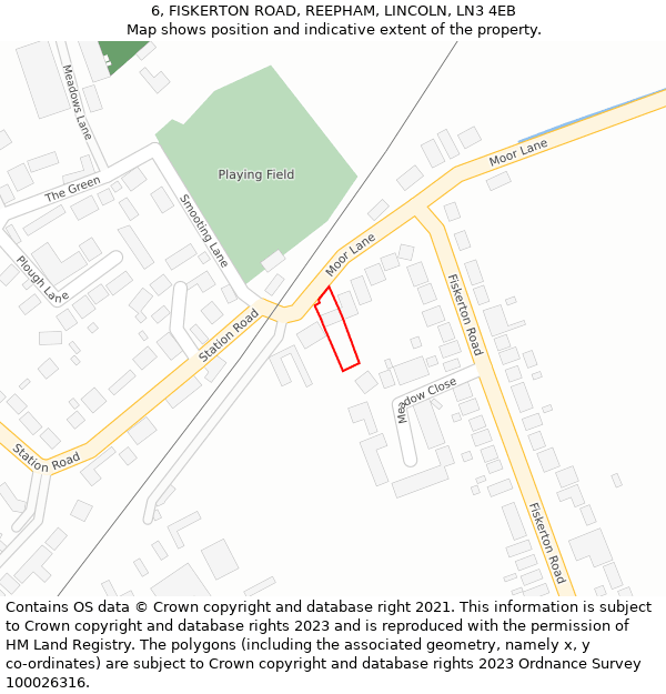 6, FISKERTON ROAD, REEPHAM, LINCOLN, LN3 4EB: Location map and indicative extent of plot