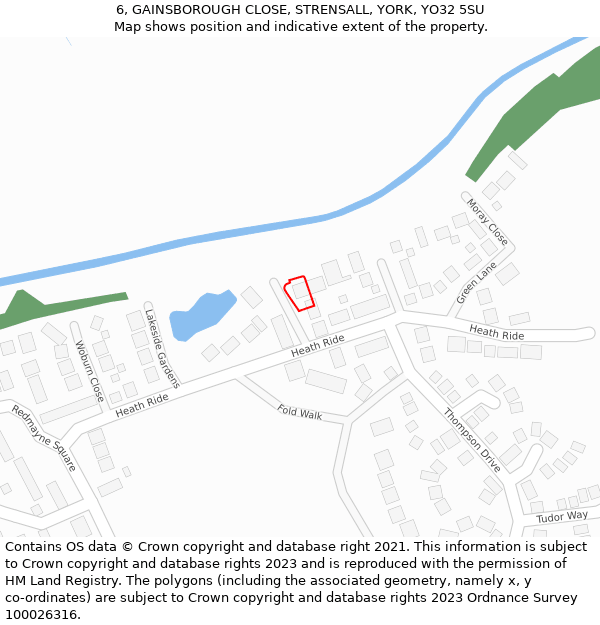 6, GAINSBOROUGH CLOSE, STRENSALL, YORK, YO32 5SU: Location map and indicative extent of plot