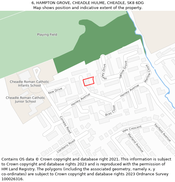 6, HAMPTON GROVE, CHEADLE HULME, CHEADLE, SK8 6DG: Location map and indicative extent of plot