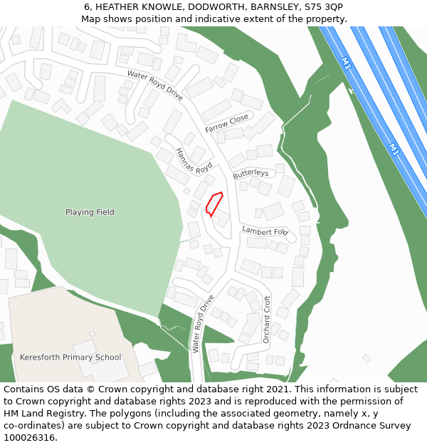 6, HEATHER KNOWLE, DODWORTH, BARNSLEY, S75 3QP: Location map and indicative extent of plot