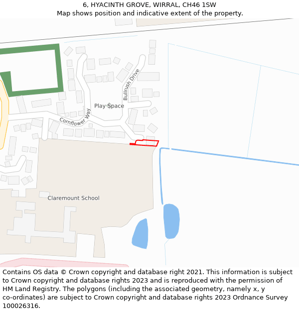 6, HYACINTH GROVE, WIRRAL, CH46 1SW: Location map and indicative extent of plot