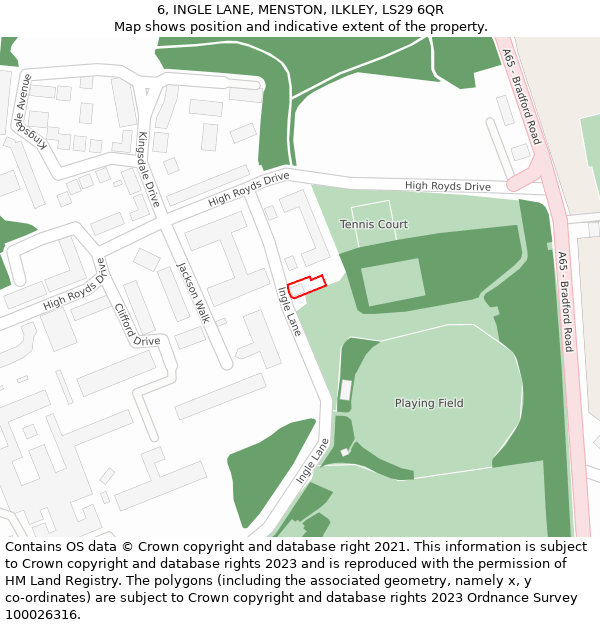 6, INGLE LANE, MENSTON, ILKLEY, LS29 6QR: Location map and indicative extent of plot