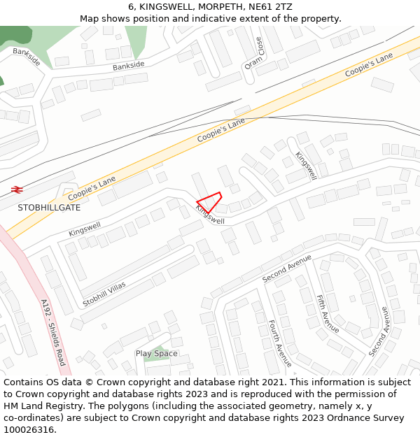 6, KINGSWELL, MORPETH, NE61 2TZ: Location map and indicative extent of plot