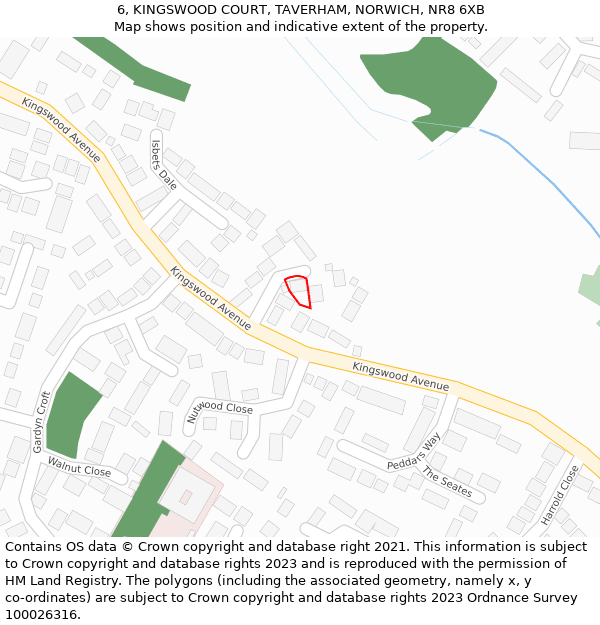 6, KINGSWOOD COURT, TAVERHAM, NORWICH, NR8 6XB: Location map and indicative extent of plot