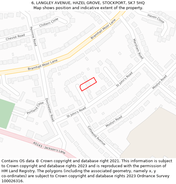 6, LANGLEY AVENUE, HAZEL GROVE, STOCKPORT, SK7 5HQ: Location map and indicative extent of plot