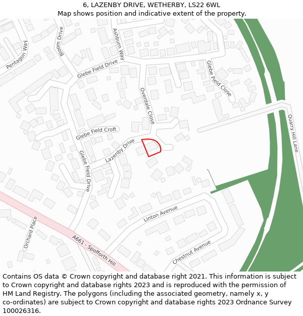 6, LAZENBY DRIVE, WETHERBY, LS22 6WL: Location map and indicative extent of plot