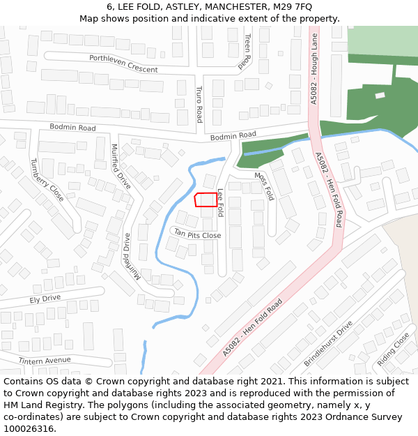 6, LEE FOLD, ASTLEY, MANCHESTER, M29 7FQ: Location map and indicative extent of plot