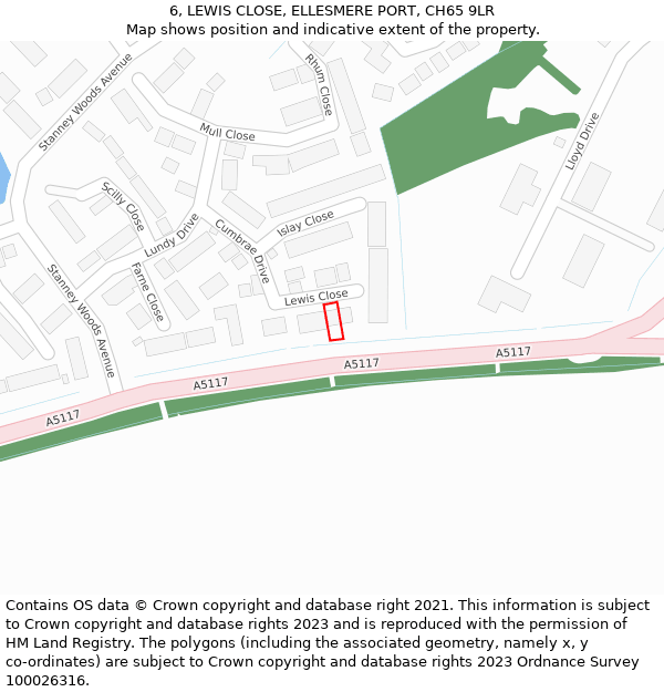 6, LEWIS CLOSE, ELLESMERE PORT, CH65 9LR: Location map and indicative extent of plot