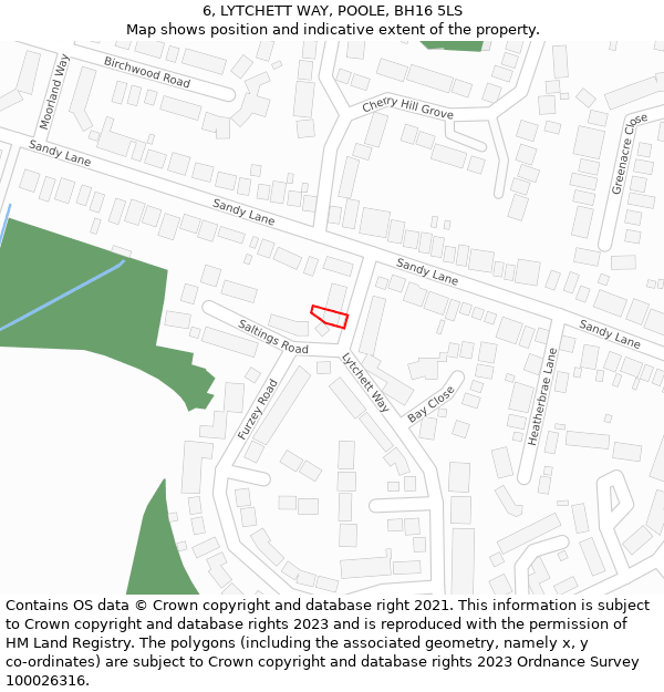 6, LYTCHETT WAY, POOLE, BH16 5LS: Location map and indicative extent of plot