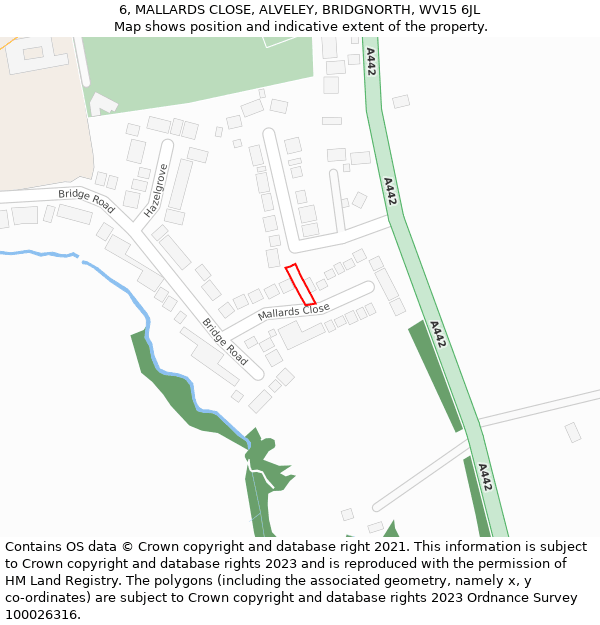 6, MALLARDS CLOSE, ALVELEY, BRIDGNORTH, WV15 6JL: Location map and indicative extent of plot