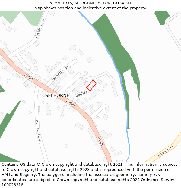 6, MALTBYS, SELBORNE, ALTON, GU34 3LT: Location map and indicative extent of plot