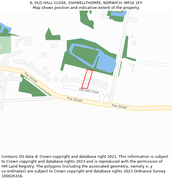 6, OLD HALL CLOSE, ASHWELLTHORPE, NORWICH, NR16 1EY: Location map and indicative extent of plot