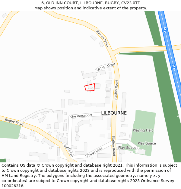 6, OLD INN COURT, LILBOURNE, RUGBY, CV23 0TF: Location map and indicative extent of plot