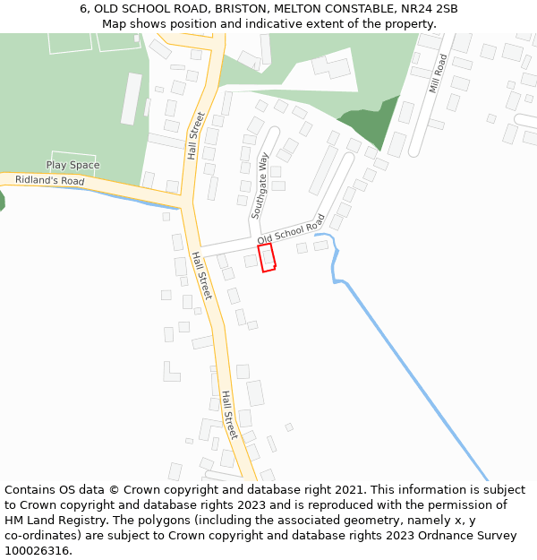 6, OLD SCHOOL ROAD, BRISTON, MELTON CONSTABLE, NR24 2SB: Location map and indicative extent of plot