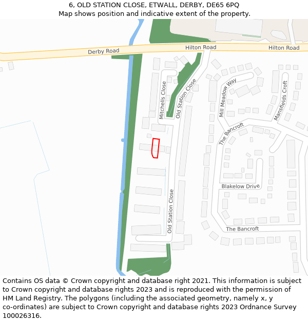 6, OLD STATION CLOSE, ETWALL, DERBY, DE65 6PQ: Location map and indicative extent of plot