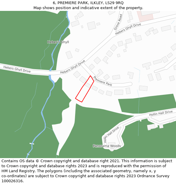 6, PREMIERE PARK, ILKLEY, LS29 9RQ: Location map and indicative extent of plot