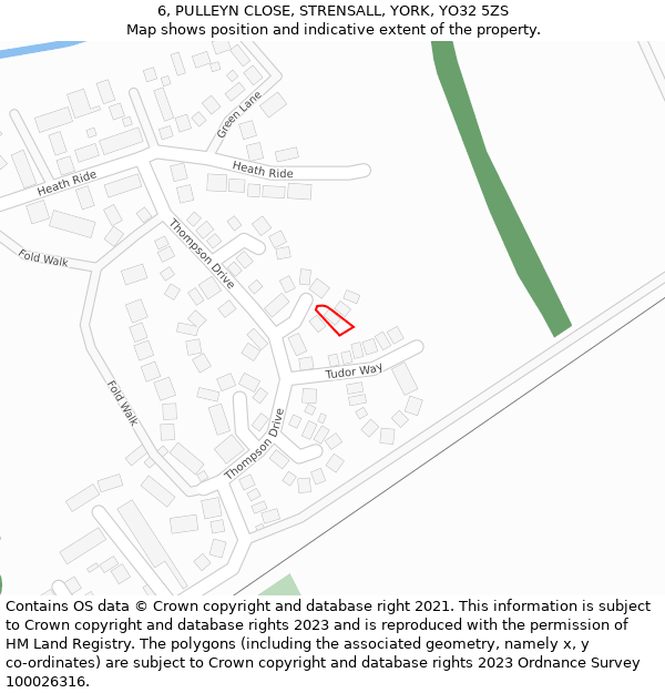 6, PULLEYN CLOSE, STRENSALL, YORK, YO32 5ZS: Location map and indicative extent of plot