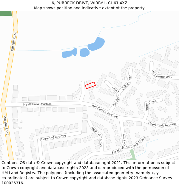 6, PURBECK DRIVE, WIRRAL, CH61 4XZ: Location map and indicative extent of plot