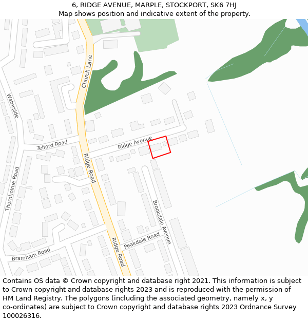 6, RIDGE AVENUE, MARPLE, STOCKPORT, SK6 7HJ: Location map and indicative extent of plot