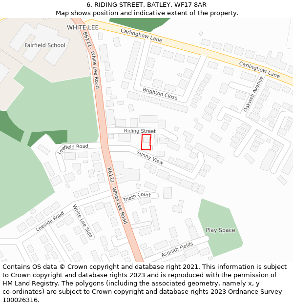 6, RIDING STREET, BATLEY, WF17 8AR: Location map and indicative extent of plot