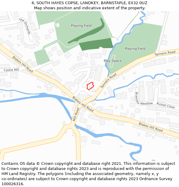 6, SOUTH HAYES COPSE, LANDKEY, BARNSTAPLE, EX32 0UZ: Location map and indicative extent of plot