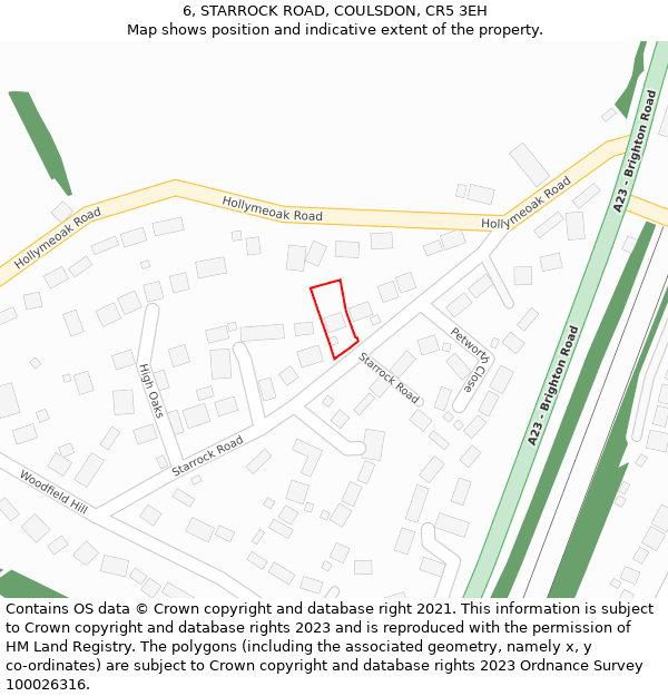 6, STARROCK ROAD, COULSDON, CR5 3EH: Location map and indicative extent of plot