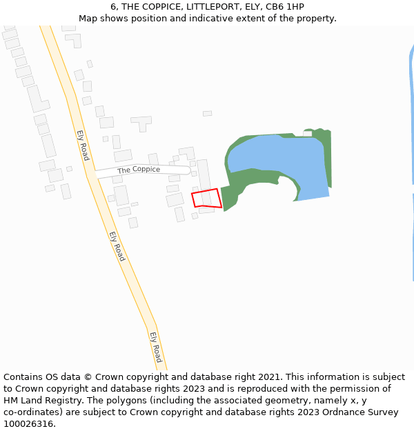 6, THE COPPICE, LITTLEPORT, ELY, CB6 1HP: Location map and indicative extent of plot