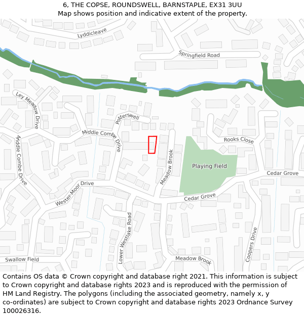 6, THE COPSE, ROUNDSWELL, BARNSTAPLE, EX31 3UU: Location map and indicative extent of plot