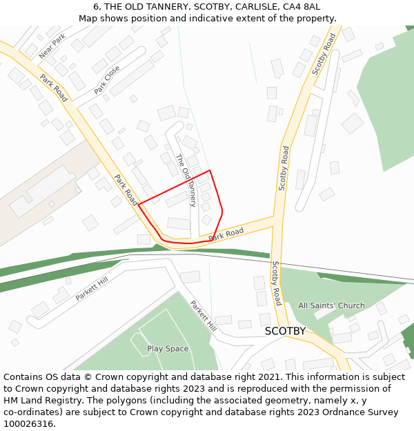 6, THE OLD TANNERY, SCOTBY, CARLISLE, CA4 8AL: Location map and indicative extent of plot
