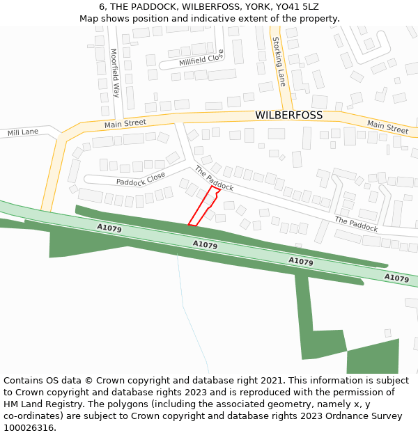 6, THE PADDOCK, WILBERFOSS, YORK, YO41 5LZ: Location map and indicative extent of plot