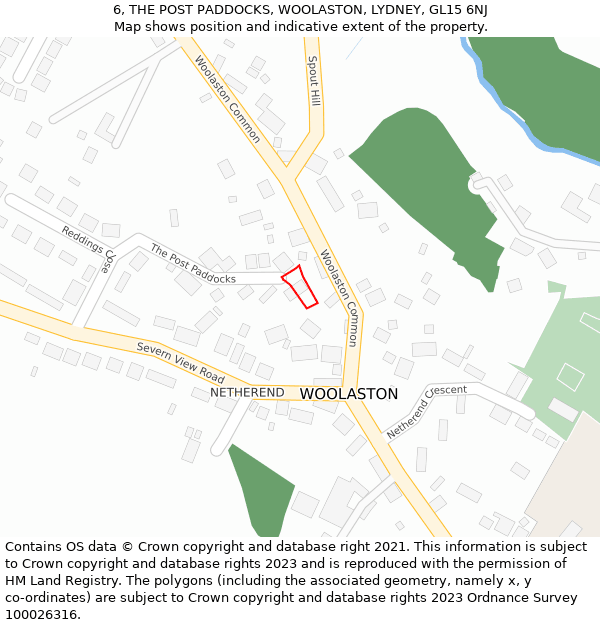 6, THE POST PADDOCKS, WOOLASTON, LYDNEY, GL15 6NJ: Location map and indicative extent of plot