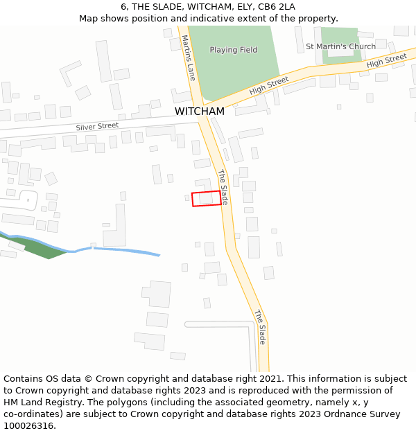 6, THE SLADE, WITCHAM, ELY, CB6 2LA: Location map and indicative extent of plot