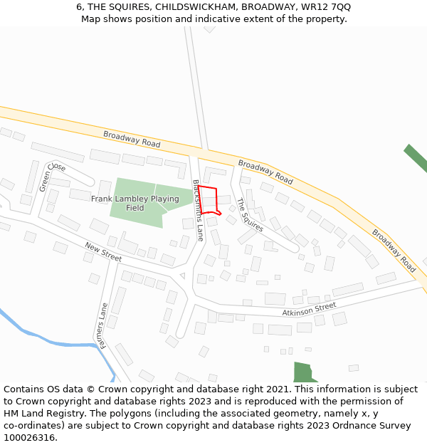 6, THE SQUIRES, CHILDSWICKHAM, BROADWAY, WR12 7QQ: Location map and indicative extent of plot