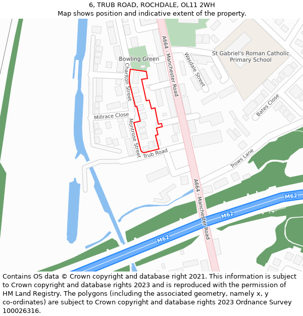 6, TRUB ROAD, ROCHDALE, OL11 2WH: Location map and indicative extent of plot