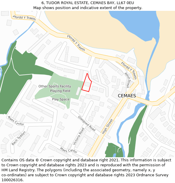 6, TUDOR ROYAL ESTATE, CEMAES BAY, LL67 0EU: Location map and indicative extent of plot