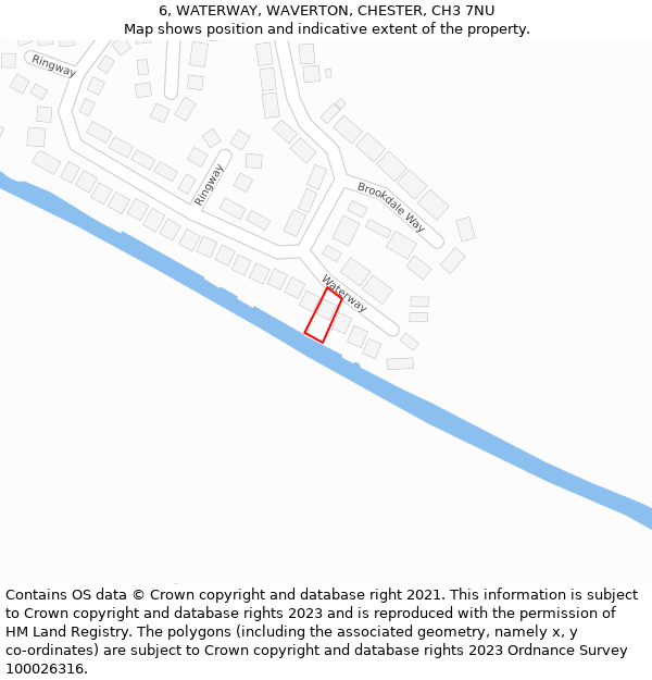 6, WATERWAY, WAVERTON, CHESTER, CH3 7NU: Location map and indicative extent of plot