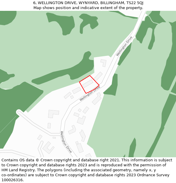 6, WELLINGTON DRIVE, WYNYARD, BILLINGHAM, TS22 5QJ: Location map and indicative extent of plot