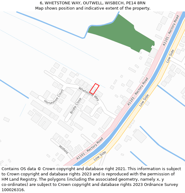 6, WHETSTONE WAY, OUTWELL, WISBECH, PE14 8RN: Location map and indicative extent of plot