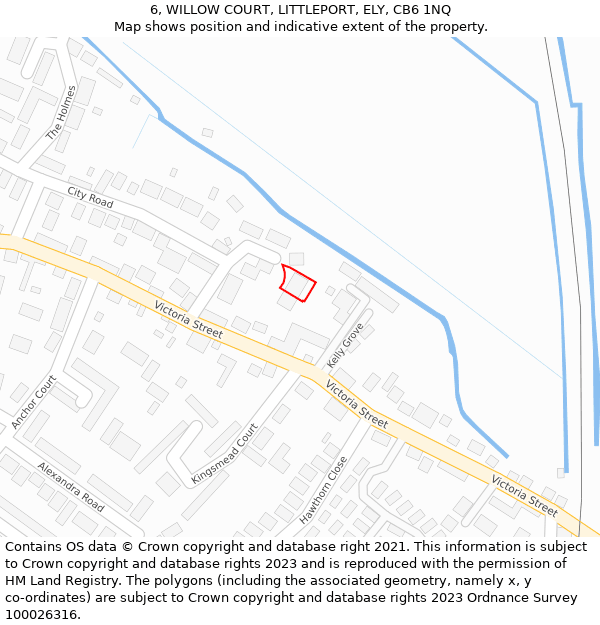 6, WILLOW COURT, LITTLEPORT, ELY, CB6 1NQ: Location map and indicative extent of plot