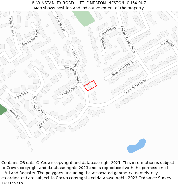 6, WINSTANLEY ROAD, LITTLE NESTON, NESTON, CH64 0UZ: Location map and indicative extent of plot